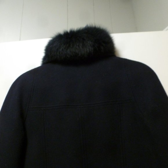 ELEGANT Winter Wool Blend Coat with Removable Fur Collar Sz 46( UK) - Picture 6 of 15
